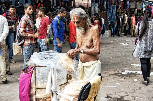Mahavir Jayanti 2023 - Poor old man on the streets of India