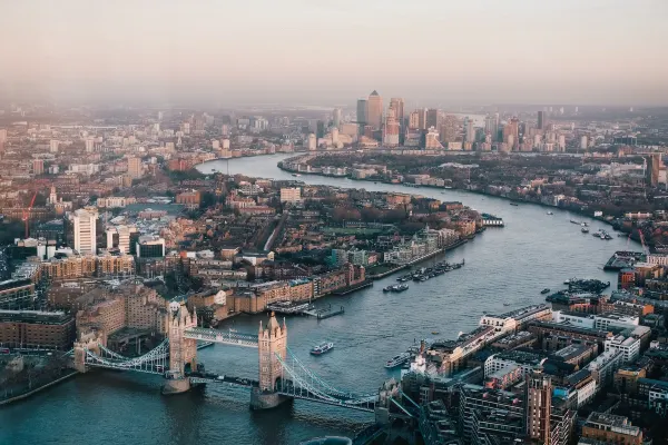 Aerial view of London. Source: Photo by Benjamin Davies on Unsplash