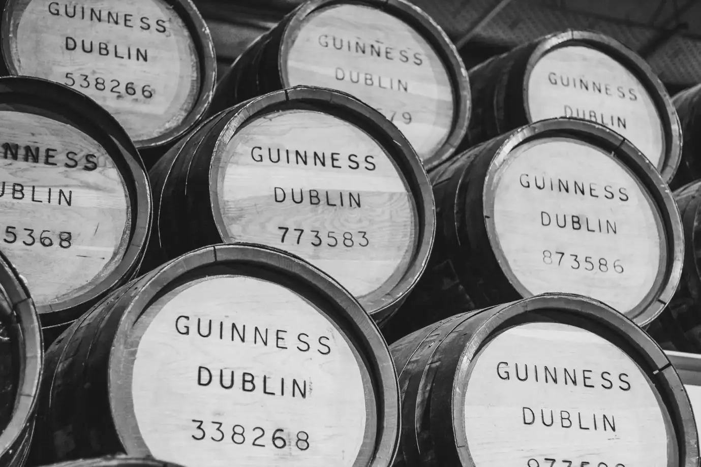 Barrels of Guinness in Dublin