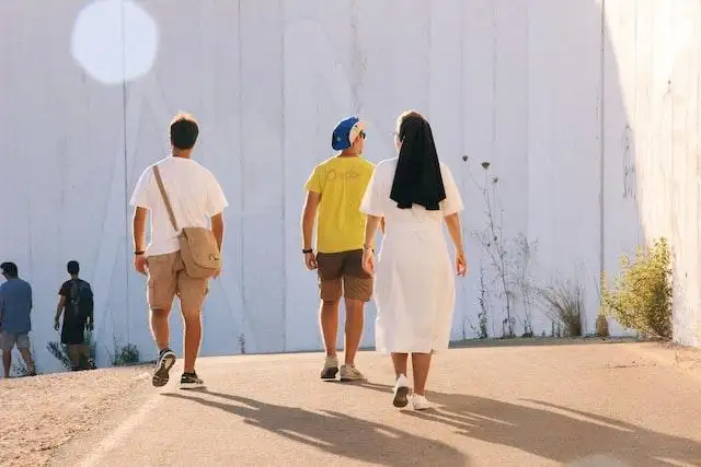 Good Friday 2025 - Pilgrims walking in Bethlehem