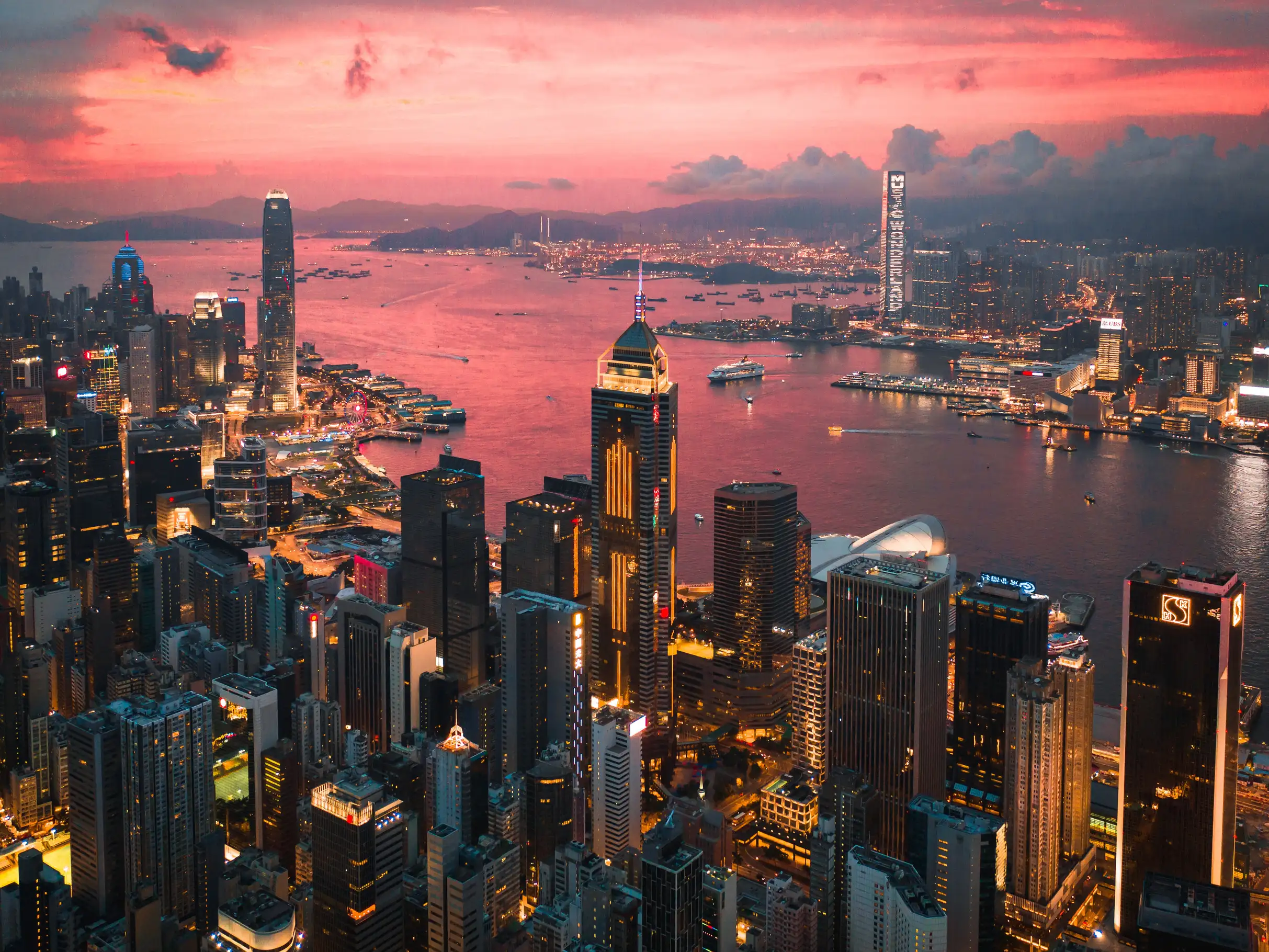 Free Tickets to Hong Kong - Hong Kong with sunset