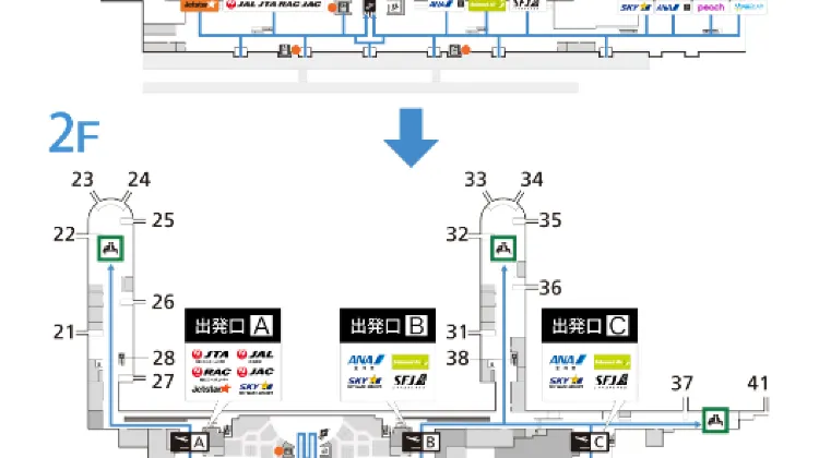 那覇空港国内線ターミナルの案内図