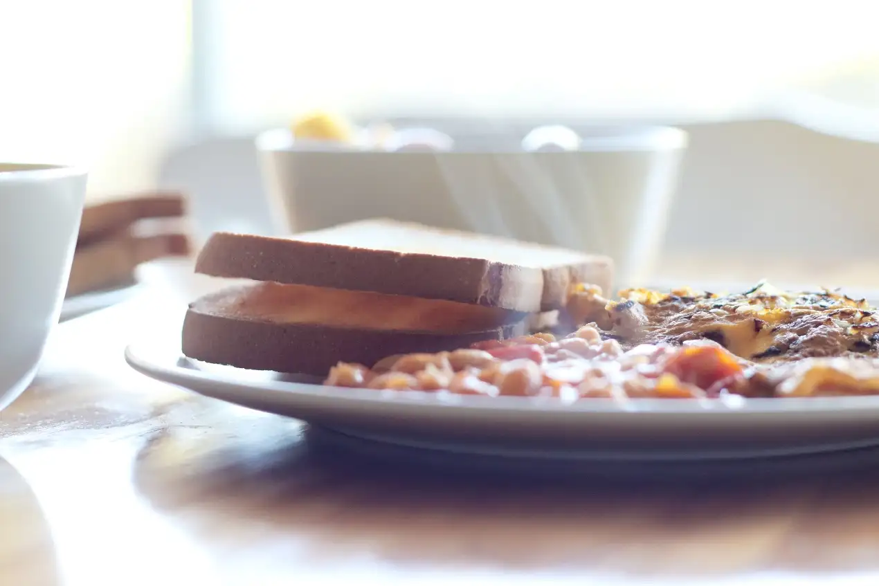 Typical British Breakfast of Beans and Toasts