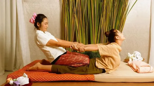 Thai massage at a local spa in Bangkok