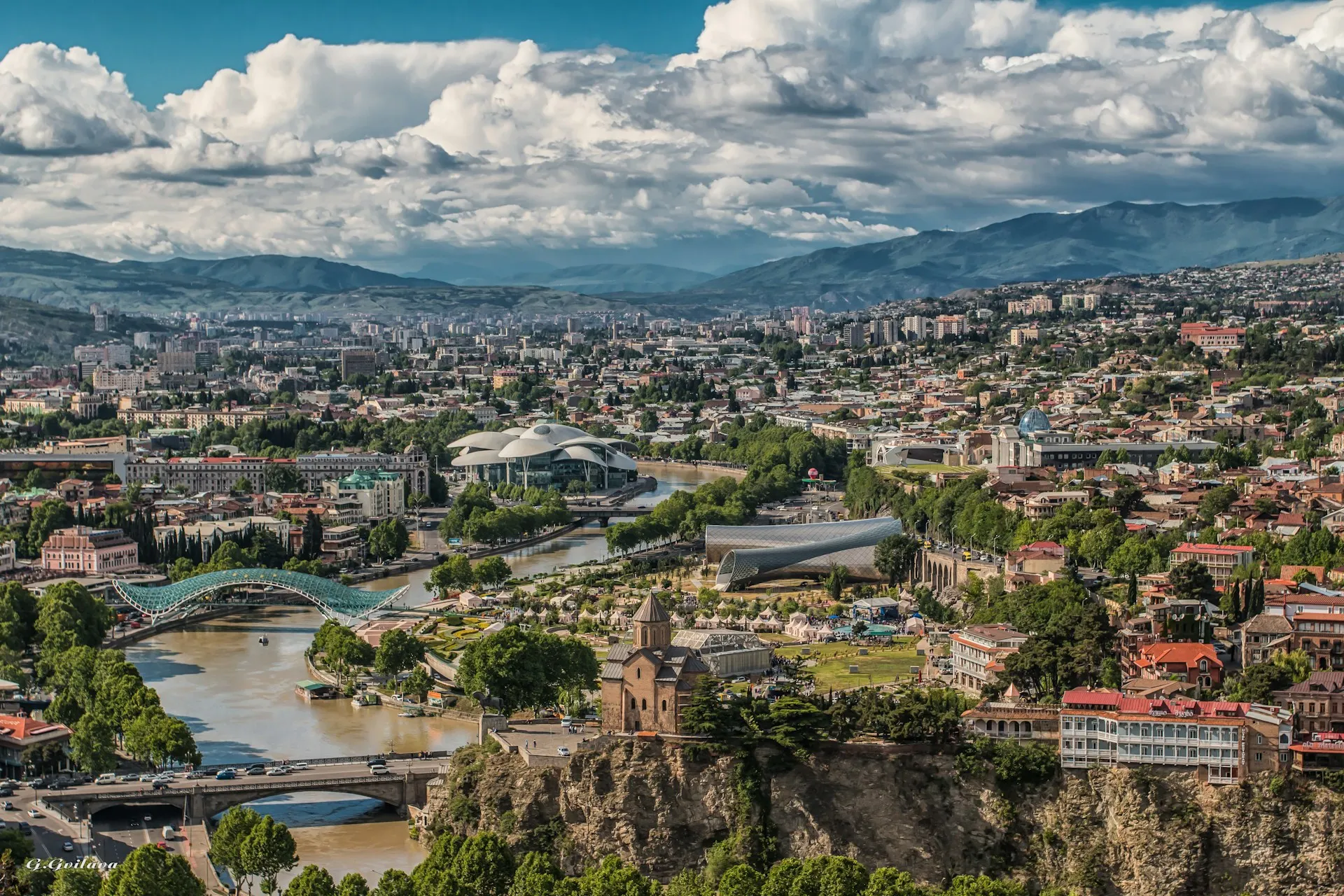 Aerial view of Tbilisi. Source: Photo by Giorgi Gvilava on Unsplash