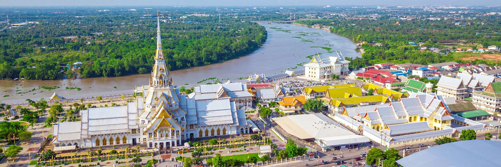 อำเภอเมืองฉะเชิงเทรา วิวมุมสูง (ที่มา: tourismthailand)