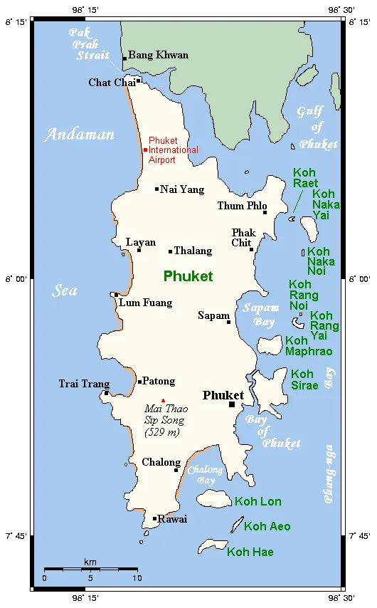 phuket map tourist