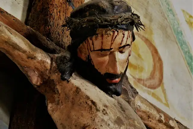 Good Friday 2024 - Closeup of Jesus Christ's face on the cross