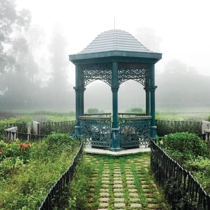 Victorian style garden near the summit of Victoria Peak