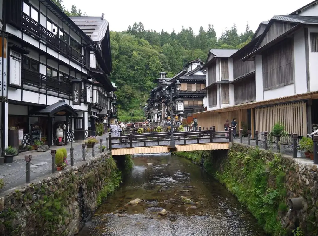 日本山形縣尾花澤市銀山溫泉