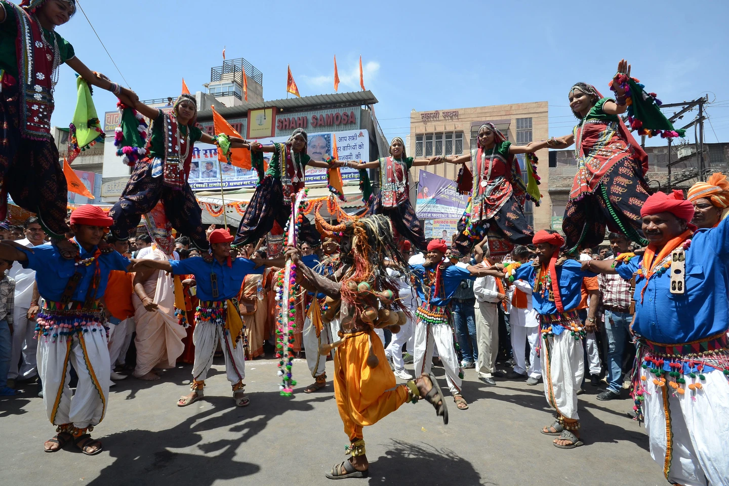 ram navami 2025 - A vibrant and passionate Ram Navami street procession
