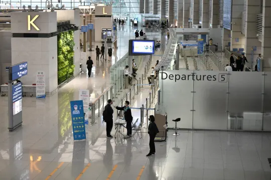 Departure Hall at Incheon International Airport, Seoul. Source: Photo by Jung Yeong-Je/AFP