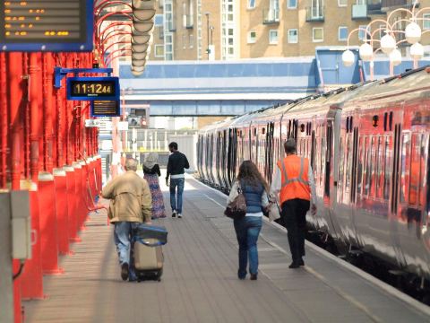 get off a train