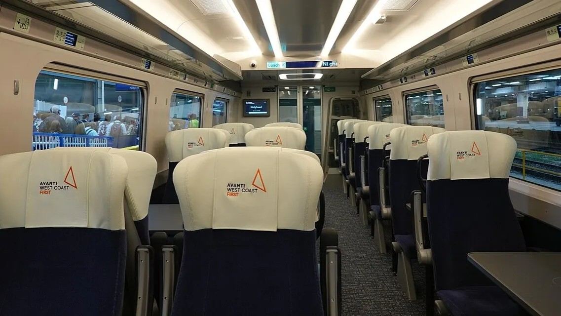 Avanti West Coast train seats