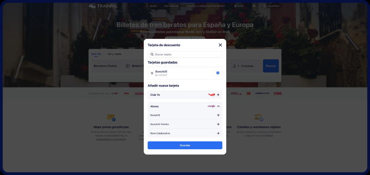 Tras añadir la tarjeta, aparecerá en la parte superior de la lista. Pulsa la opción «Guardar» para completar el proceso.