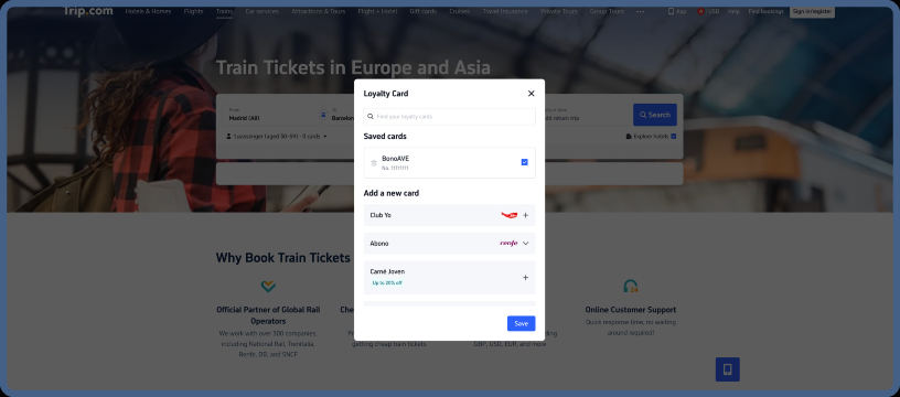 After successfully adding your card, it will appear at the top of the list. Click "Save" to complete the process.