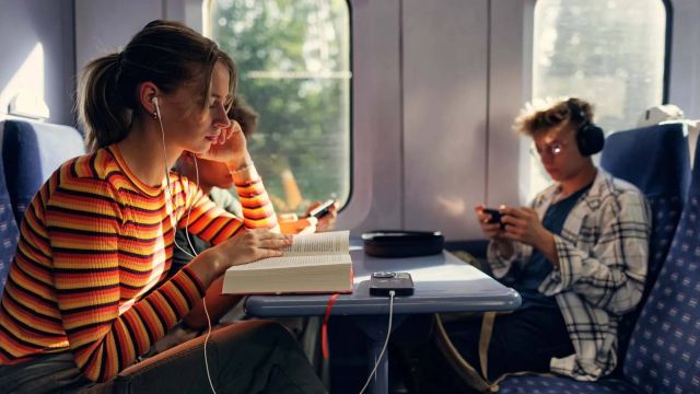 young men on the train