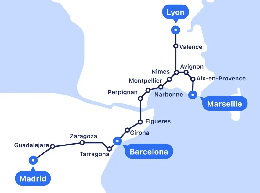 AVE Hochgeschwindigkeitszüge zwischen Spanien und Frankreich