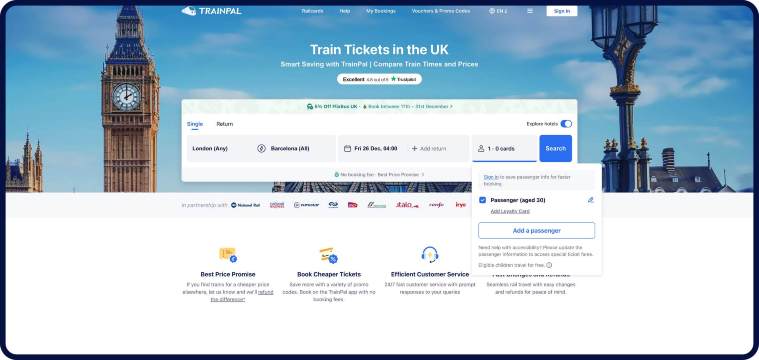 <span>Step 1</span> Click the train card section