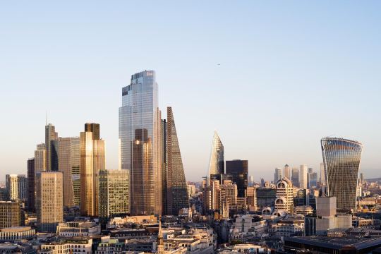 Modern London Skyline and Financial District