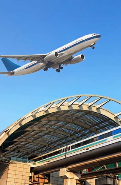 Airport transfers by train