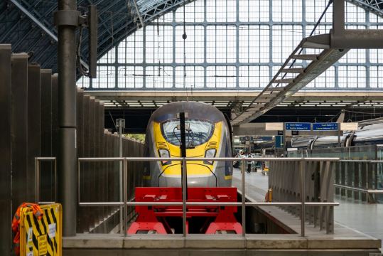 Eurostar train at St Pancras station platform