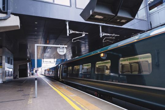 Train at station platform