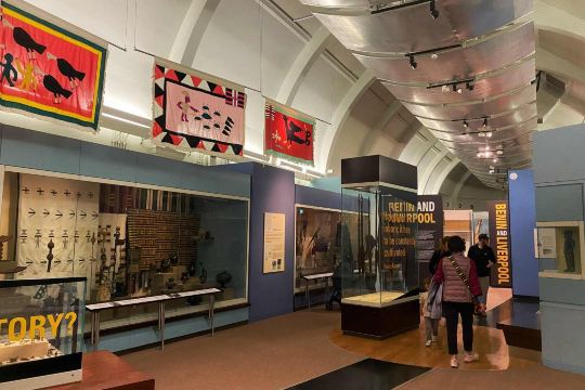 World Museum Liverpool interior with world culture exhibits.