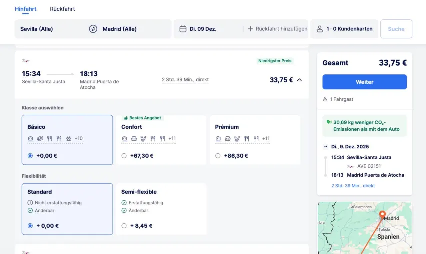 Tickets von Renfe: buche über TrainPal