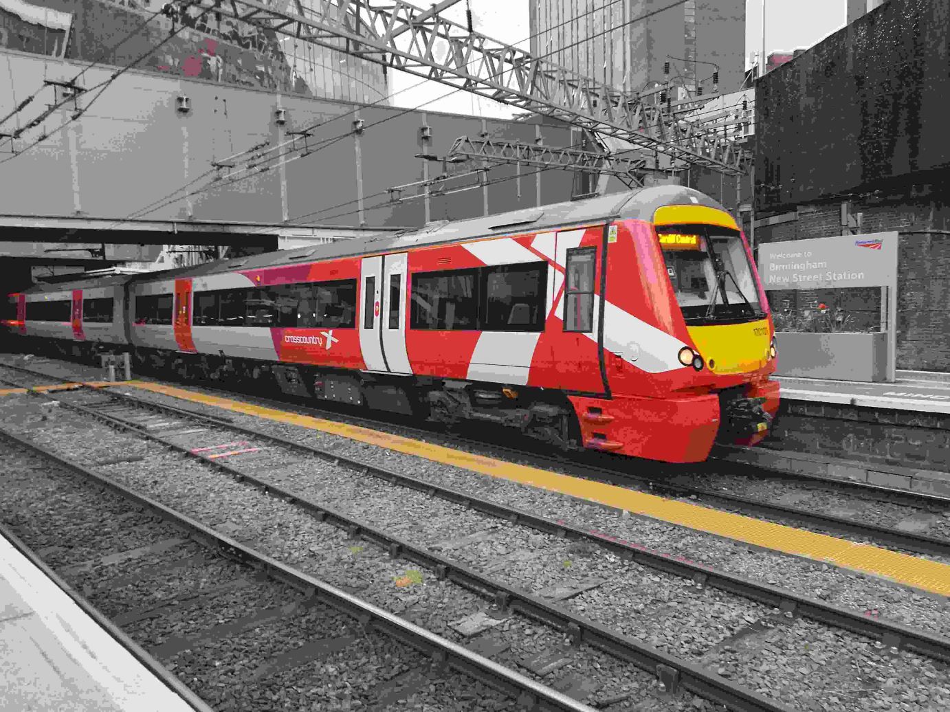 CrossCountry train at Birmingham New Street Station