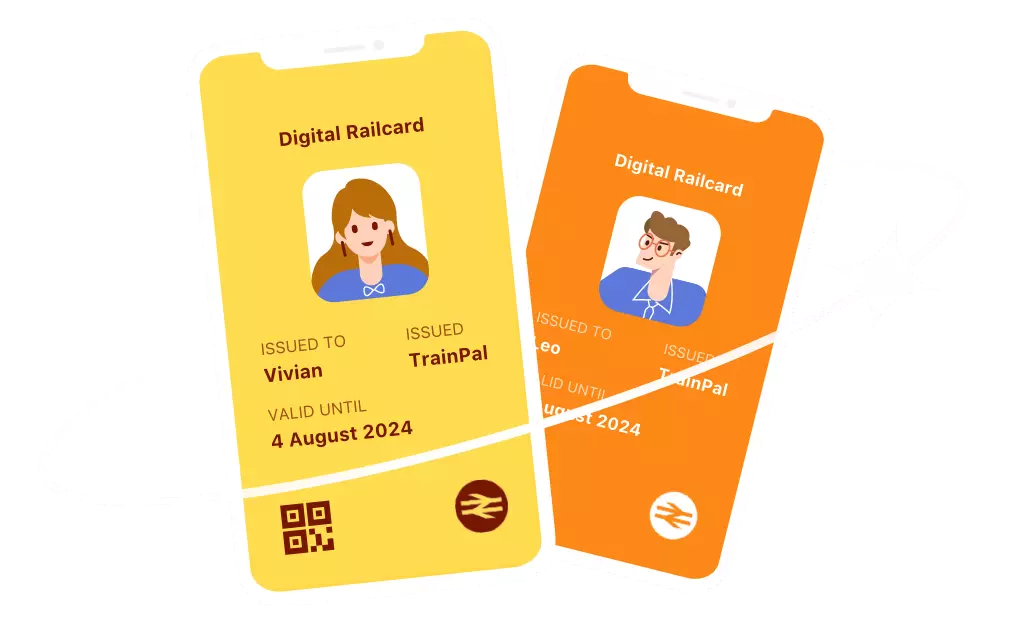 Enjoy <span>1/3 off</span> discount   travel with digital Railcards!