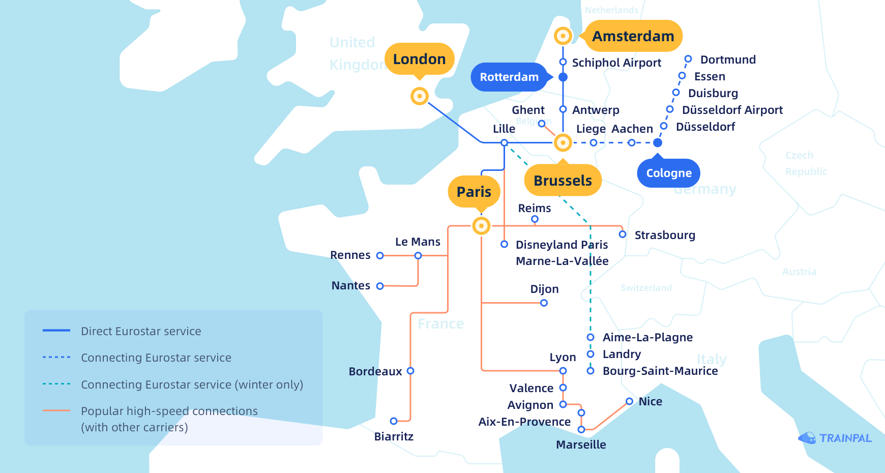 Trenes Eurostar al Reino Unido