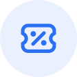 5% off for your first booking icon