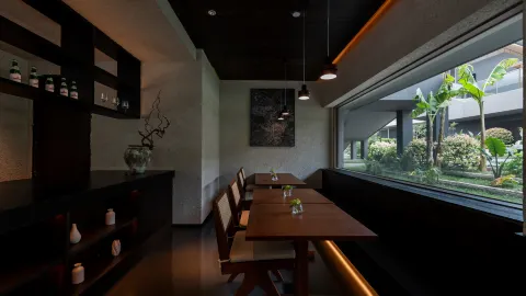 雅安Mist Commune与岚集·悠蓝·诧寂美学·溯野隐奢度假禧舍·庭院餐厅 in 야안