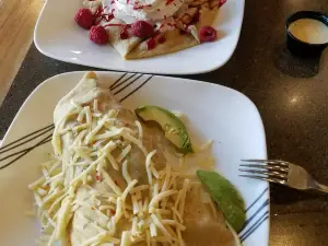 French Press Coffee and Crepes