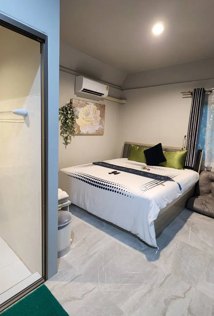 บ้านพักมีดาดฟ้า เตียงใหญ่ วิวภูเขา ทุ่งนา (โซน B) ฟรีอาหารเช้า 2 ท่าน