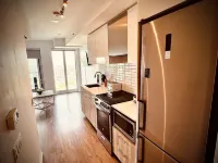 Stylish Luxe Apartment one bedroom with couch.