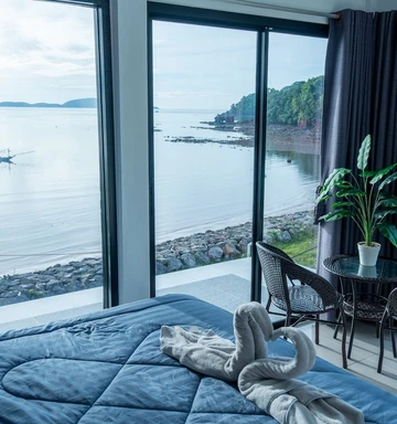 รูปภาพของห้องติดทะเลเเละพระอาทิตย์