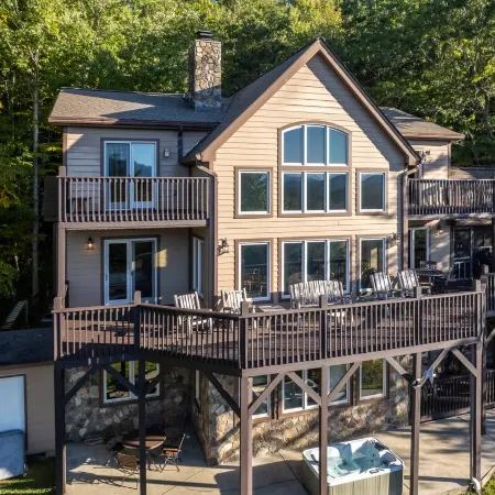 Luxury Lakeview Cabin with Hot Tub and Game Room!
