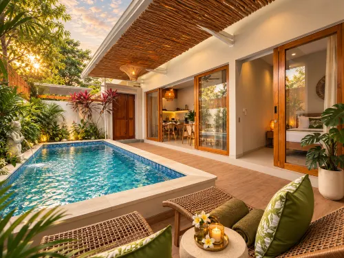 Private Pool Villa in Babakan, Canggu · Nusa Havens - مطابخ