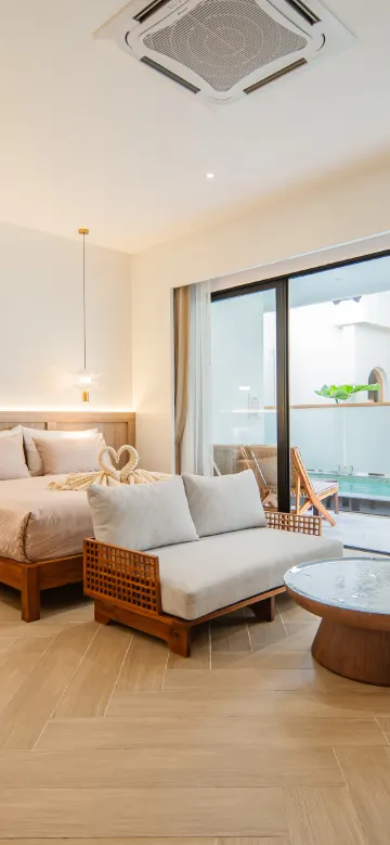 ห้องพักสำหรับ3ท่านพร้อมสระว่ายน้ำ