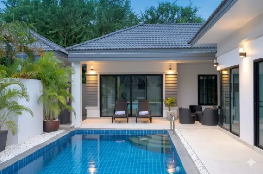 Modern pool villa nature garden and beach Pak Nam Pran - hua hin