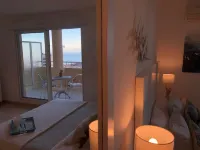 By the sea, calm studio with terrace, near Monaco.