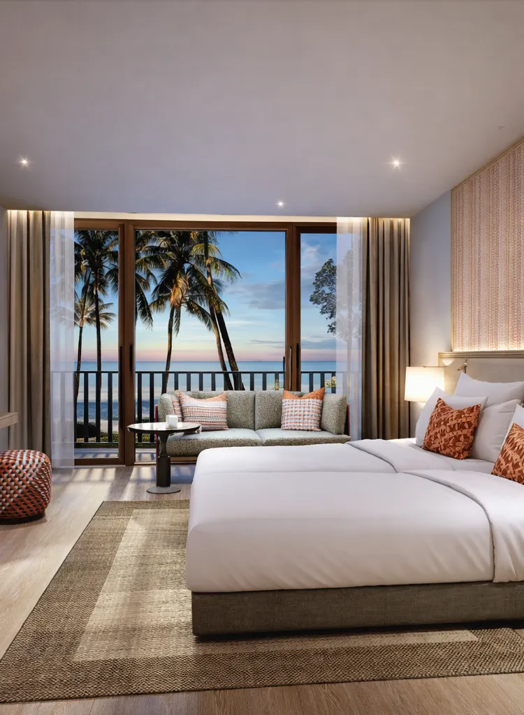 ห้องดีลักซ์เตียงคิงไซส์วิวทะเล
