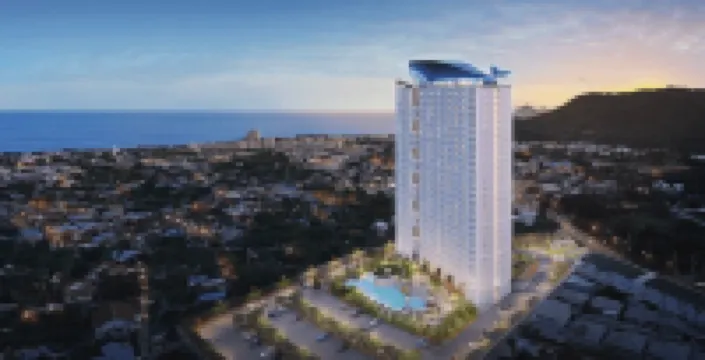 Santorini theme room overlooking sea&mountain