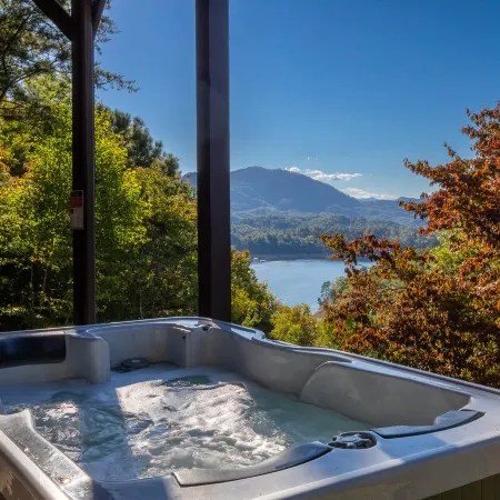 Luxury Lakeview Cabin with Hot Tub and Game Room!