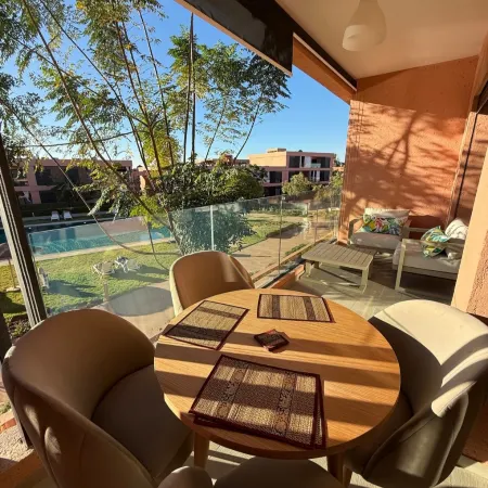 Calm 2BR Apartment with Pool View – Marrakech