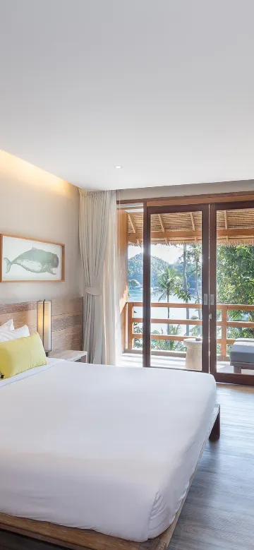 ห้องพักวิวทะเลพร้อมระเบียง