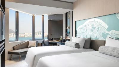 ツインベッド×2 ビクトリアハーバーラウンジアクセス付き ハイアット セントリック ヴィクトリア ハーバー 香港の写真