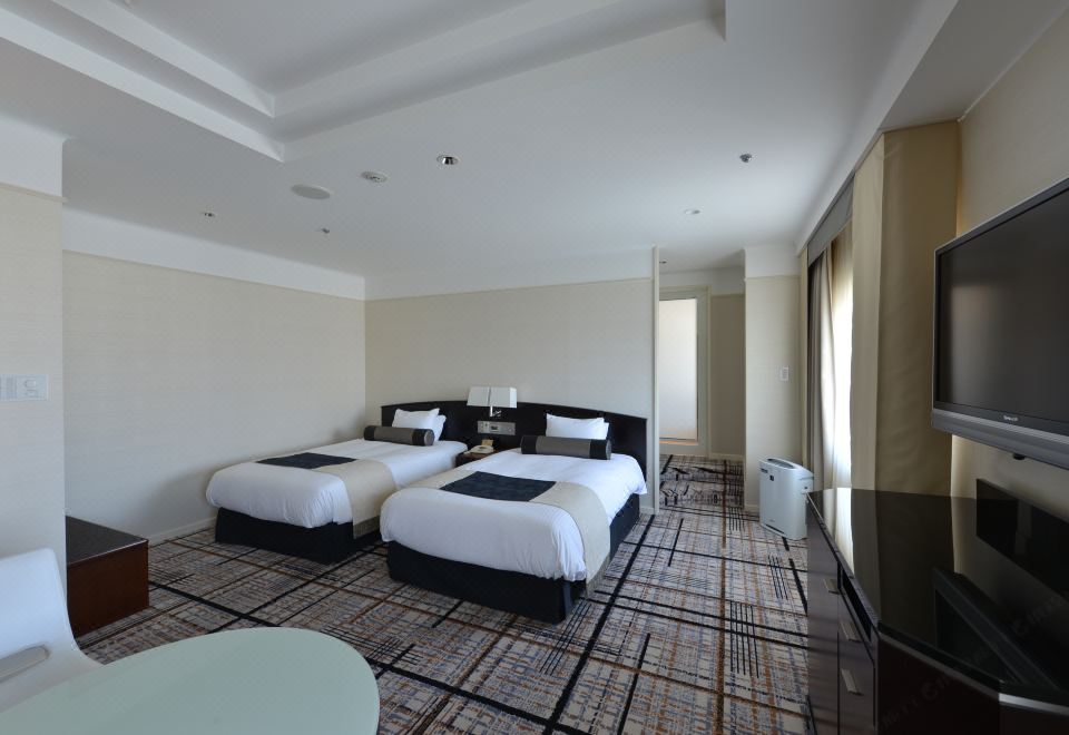 Comfortable bed in room